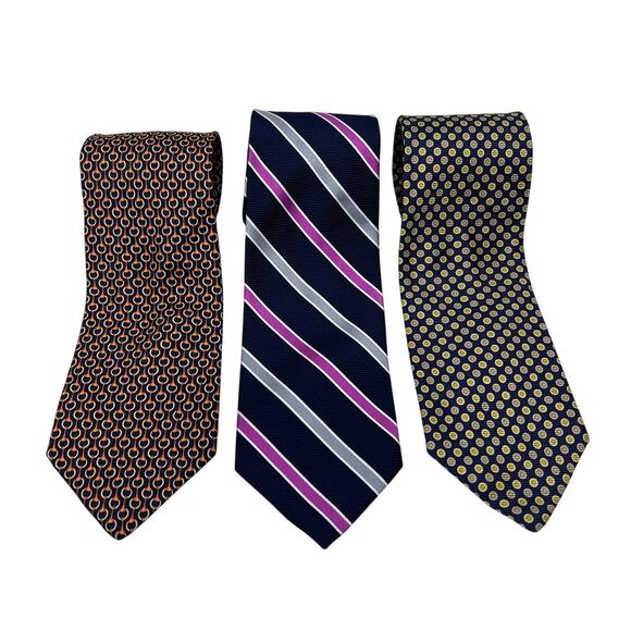 Lot of 3 Brooks Brothers Pure Silk Neck Ties - Picture 1 of 5